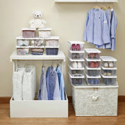 Set of 8 Stackable Shoe Storage Boxes with Lids Clear Plastic Organisers by Songmics