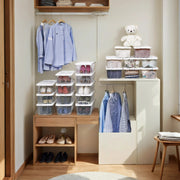 Set of 8 Stackable Shoe Storage Boxes with Lids Clear Plastic Organisers by Songmics