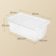Set of 8 Stackable Shoe Storage Boxes with Lids Clear Plastic Organisers by Songmics