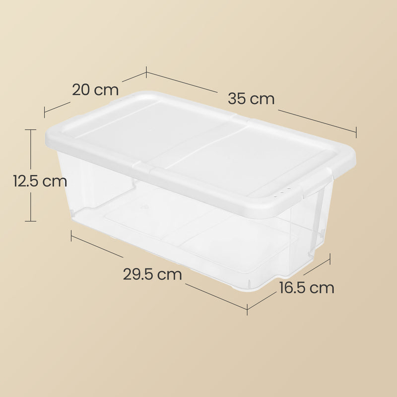 Set of 8 Stackable Shoe Storage Boxes with Lids Clear Plastic Organisers by Songmics