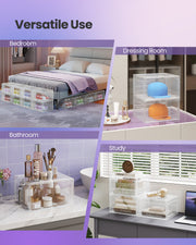 Stackable Clear Shoe Storage Boxes with Front Doors for Organised Home by Songmics