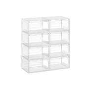 Stackable Clear Shoe Storage Boxes with Front Doors for Organised Entryways by Songmics