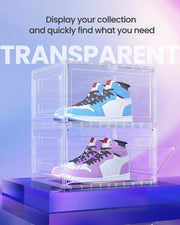 Stackable Clear Shoe Storage Boxes with Front Doors for Organised Entryways by Songmics