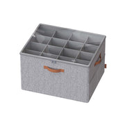 Grey Fabric Shoe Storage Box with Adjustable Dividers for Organising Footwear by Songmics