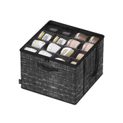 Fabric Shoe Organiser Storage Box with Handles and Clear Lid for Easy Access by Songmics