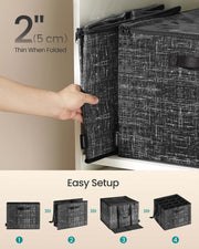 Set of 2 Fabric Shoe Organiser Storage Bins with Handles for Wardrobe or Closet Organising by Songmics