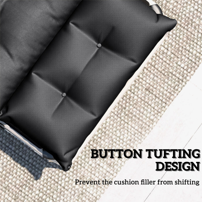 Dark Grey Sun Lounger Cushions Set of 2 190x56x10cm Thick UPF20+ Fabric by Outsunny