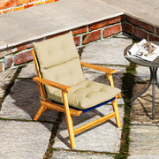 Beige Padded Outdoor Seat Cushion 115 x 56cm for Garden or Patio by Outsunny