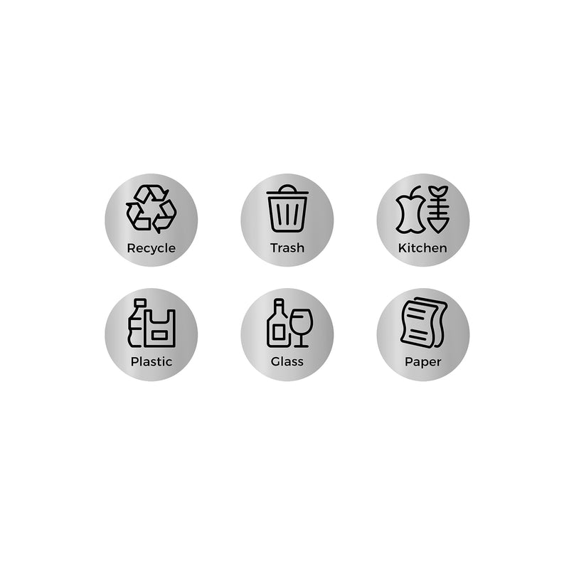 Recycling Bin Stickers Set of 36 Durable Waterproof Labels for Easy Waste Sorting by Songmics