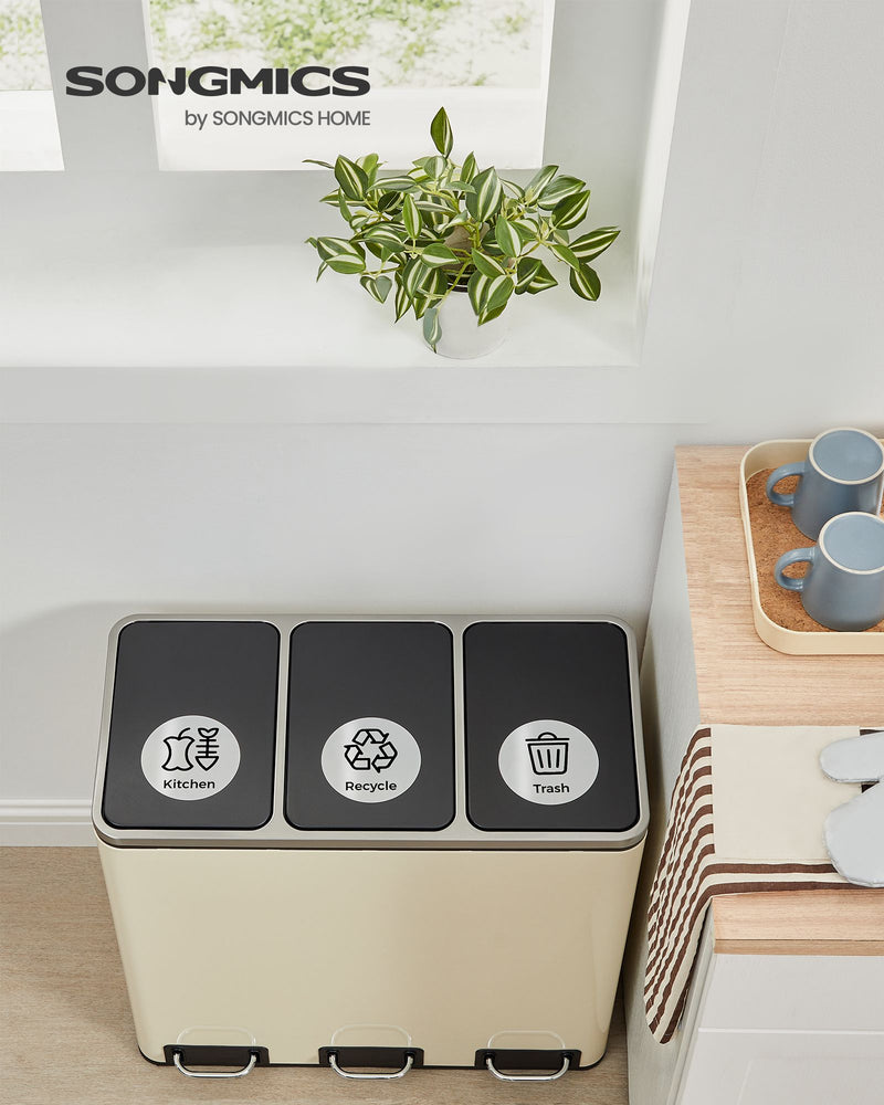 Recycling Bin Stickers Set of 36 Durable Waterproof Labels for Easy Waste Sorting by Songmics