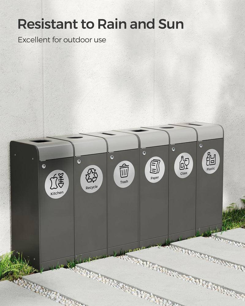 Recycling Bin Stickers Set of 36 Durable Waterproof Labels for Easy Waste Sorting by Songmics