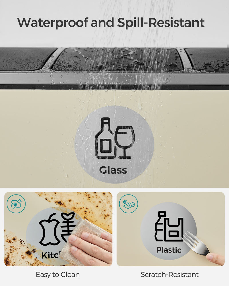 Recycling Bin Stickers Set of 36 Durable Waterproof Labels for Easy Waste Sorting by Songmics