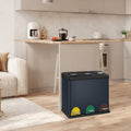 Metal Pedal Bin Set 3x8L with Lids and Inner Buckets for Waste and Recycling by Songmics
