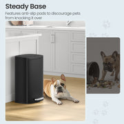 Black 50L Stainless Steel Kitchen Bin with Soft Close Lid and Pedal Mechanism by Songmics