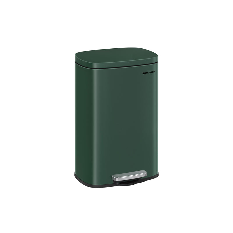 13 Gallon Retro Green Pedal Bin with Step-On Lid for Kitchen Rubbish Disposal by Songmics