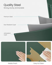 13 Gallon Retro Green Pedal Bin with Step-On Lid for Kitchen Rubbish Disposal by Songmics