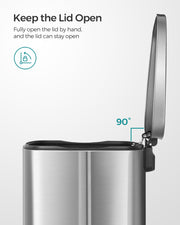 50L Stainless Steel Kitchen Pedal Bin with Soft Close Lid by Songmics