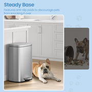 50L Stainless Steel Kitchen Bin with Soft Close Lid and Pedal for Rubbish by Songmics