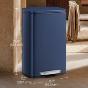 50L Stainless Steel Kitchen Bin with Soft Close Lid and Pedal for Rubbish Waste by Songmics