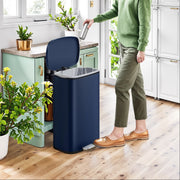 50L Stainless Steel Kitchen Bin with Soft Close Lid and Pedal for Rubbish Waste by Songmics
