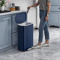 50L Stainless Steel Kitchen Bin with Soft Close Lid and Pedal for Rubbish Waste by Songmics