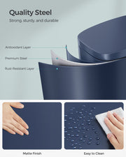 50L Charcoal Blue Kitchen Pedal Bin with Soft Close Lid and Hands Free Operation by Songmics