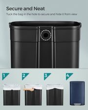 50L Charcoal Blue Kitchen Pedal Bin with Soft Close Lid and Hands Free Operation by Songmics