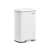 50L Cloud White Pedal Kitchen Bin with Removable Inner Bucket for Easy Cleaning by Songmics