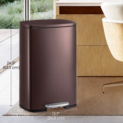 50L Stainless Steel Kitchen Bin with Soft Close Lid and Pedal for Rubbish by Songmics