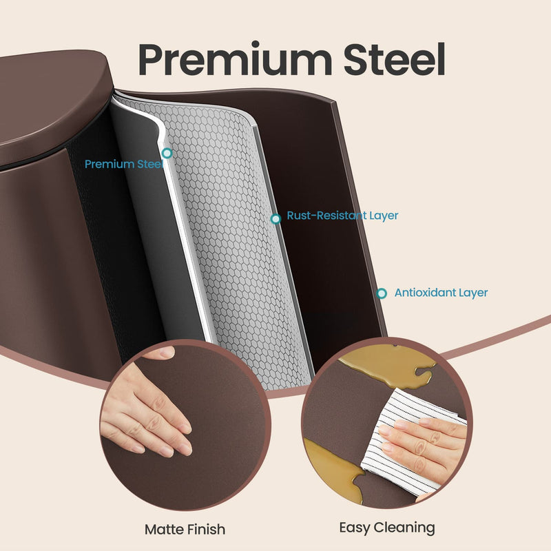 50L Stainless Steel Kitchen Bin with Soft Close Lid and Pedal for Rubbish by Songmics