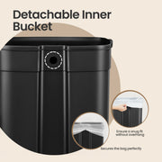 50L Stainless Steel Kitchen Bin with Soft Close Lid and Pedal for Rubbish by Songmics