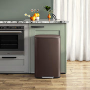 50L Stainless Steel Kitchen Bin with Soft Close Lid and Pedal for Rubbish by Songmics