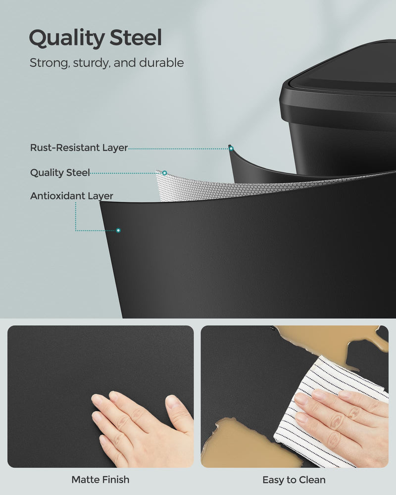 68L Kitchen Rubbish Bin with Soft Close Lid and Pedal for Home or Office by Songmics