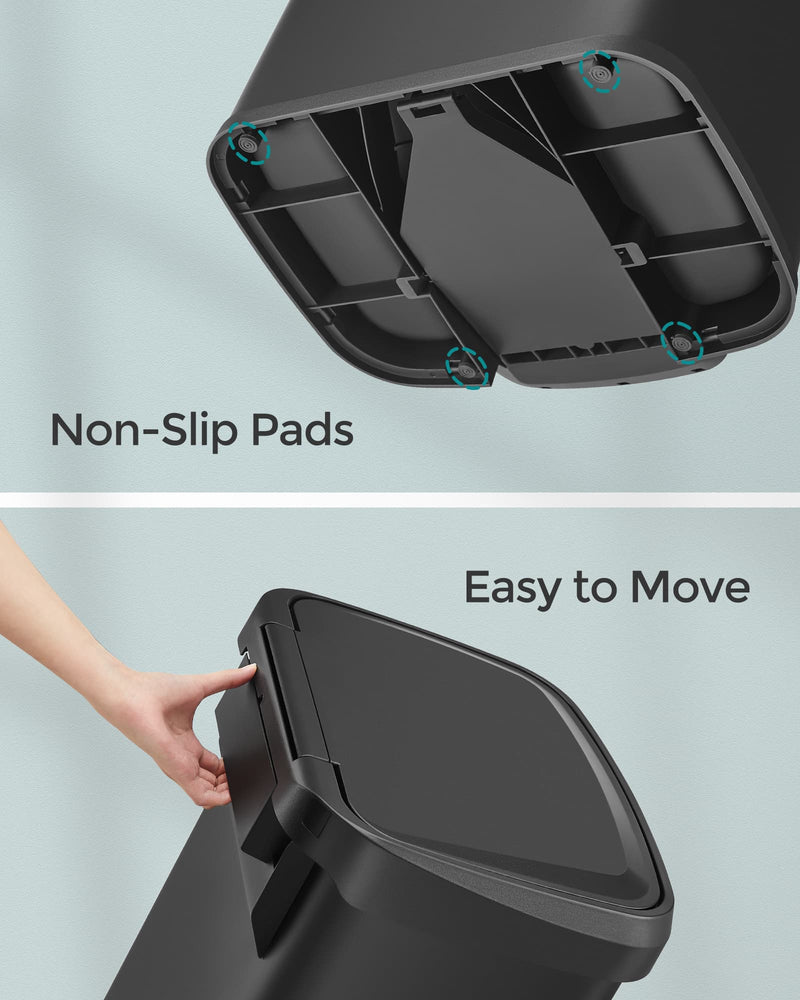 68L Kitchen Rubbish Bin with Soft Close Lid and Pedal for Home or Office by Songmics