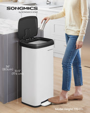 68L Kitchen Rubbish Bin with Soft Close Lid and Inner Bucket for Waste Sorting by Songmics