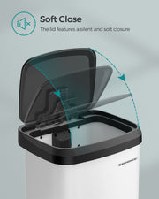 68L Kitchen Rubbish Bin with Soft Close Lid and Inner Bucket for Waste Sorting by Songmics