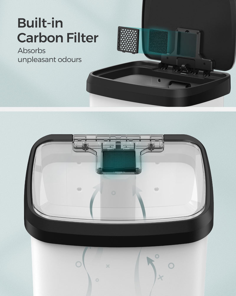 68L Kitchen Rubbish Bin with Soft Close Lid and Inner Bucket for Waste Sorting by Songmics