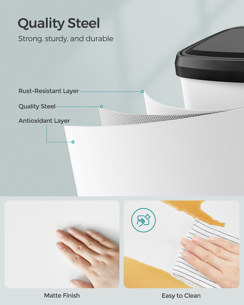 68L Kitchen Rubbish Bin with Soft Close Lid and Inner Bucket for Waste Sorting by Songmics