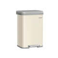 Metal Pedal Bin with Soft Close Lid in Sand Beige and Dove Grey for Rubbish by Songmics