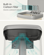 Metal Pedal Bin with Soft Close Lid in Sand Beige and Dove Grey for Rubbish by Songmics