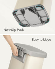 Metal Pedal Bin with Soft Close Lid in Sand Beige and Dove Grey for Rubbish by Songmics