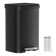 50L Kitchen Rubbish Bin with Lid and Pedal for Waste Disposal by Songmics