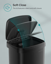 50L Kitchen Rubbish Bin with Lid and Pedal for Waste Disposal by Songmics