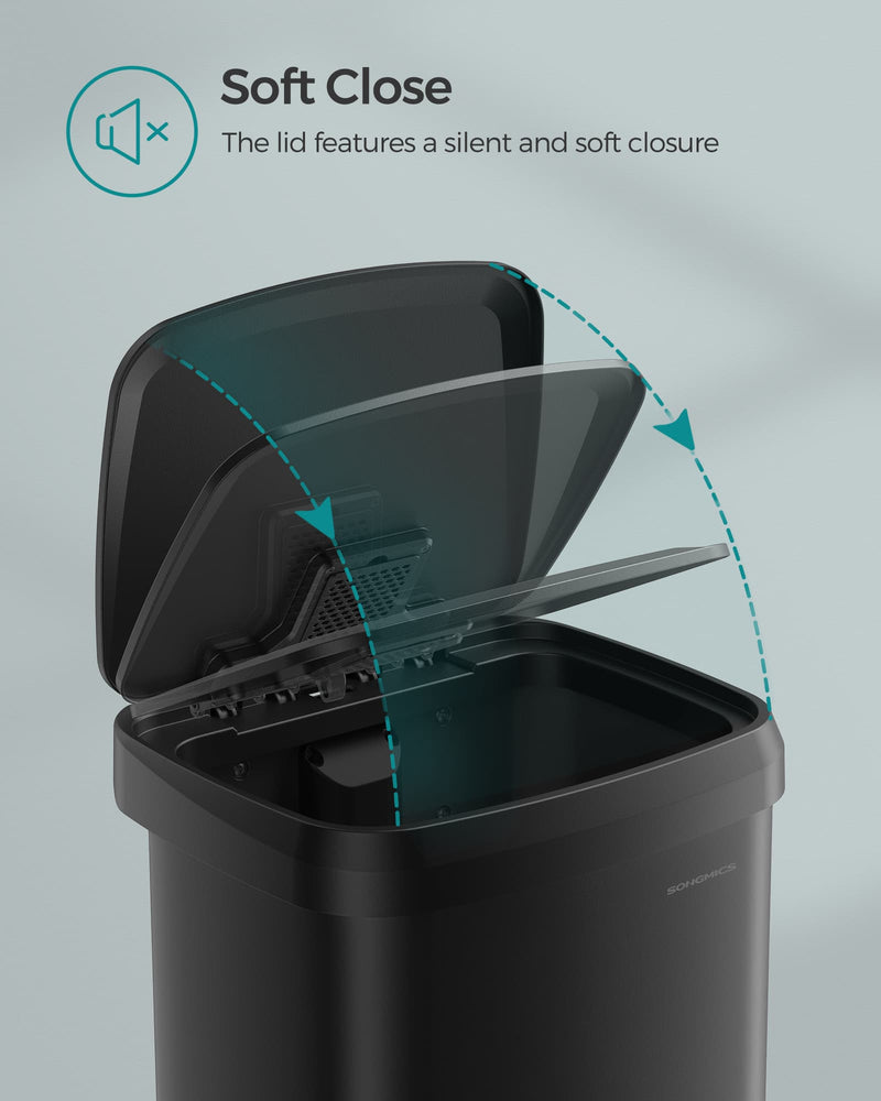 50L Kitchen Rubbish Bin with Lid and Pedal for Waste Disposal by Songmics
