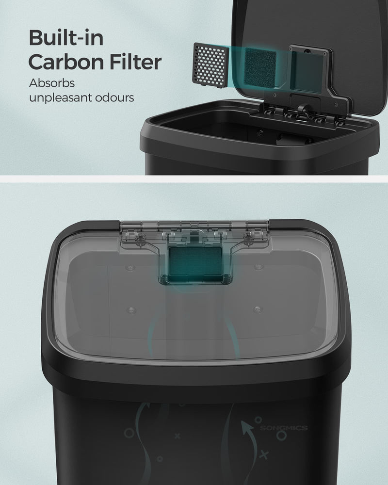 50L Kitchen Rubbish Bin with Lid and Pedal for Waste Disposal by Songmics