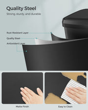 50L Kitchen Rubbish Bin with Lid and Pedal for Waste Disposal by Songmics