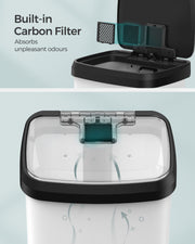 50L Kitchen Rubbish Bin with Soft Close Lid and Pedal in Stainless Steel by Songmics