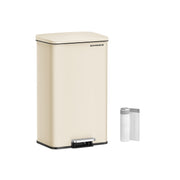 Large Step Pedal Bin with Lid 50L Sand Beige for Kitchen or Office by Songmics