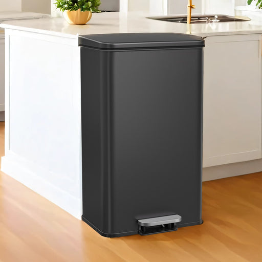 40L Large Rubbish Bin with Soft Close Lid for Kitchen or Office by Songmics