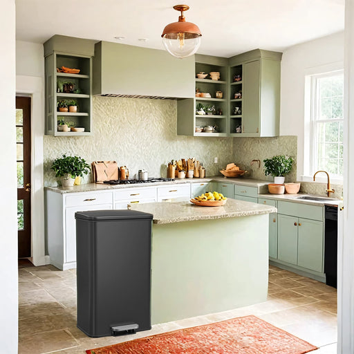 40L Large Rubbish Bin with Soft Close Lid for Kitchen or Office by Songmics